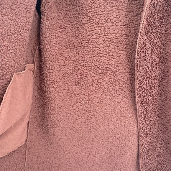 Pink by Victorias Secret Open Front Fuzzy Sherpa Cardigan Pink Size Medium Large - Picture 4 of 8